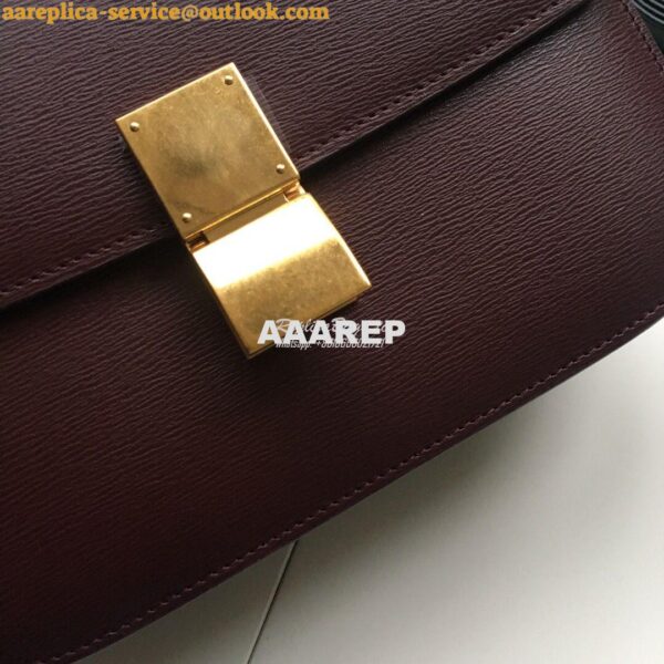 Replica Celine Classic Box Bag in Calfskin with Cork Effect Maroon 5