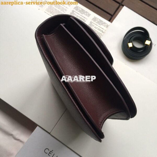 Replica Celine Classic Box Bag in Calfskin with Cork Effect Maroon 6