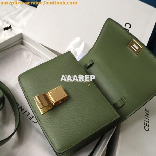 Replica Celine Classic Box Bag in Calfskin with Cork Effect Matcha 9