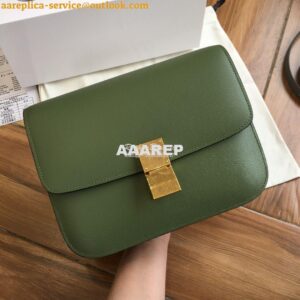 Replica Celine Classic Box Bag in Calfskin with Cork Effect Mint 2