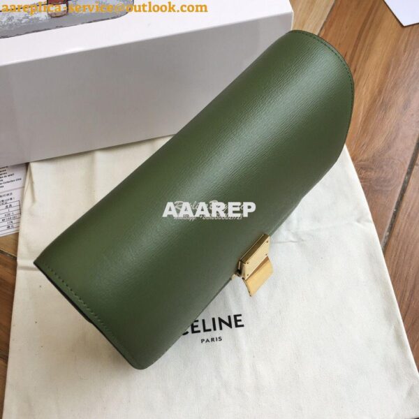 Replica Celine Classic Box Bag in Calfskin with Cork Effect Matcha 15