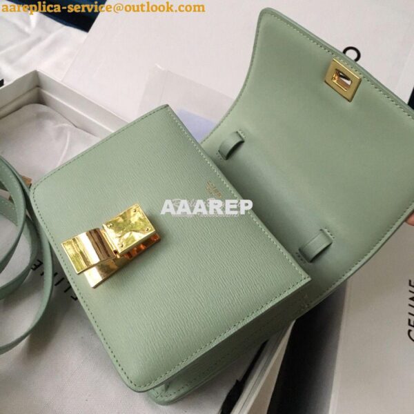 Replica Celine Classic Box Bag in Calfskin with Cork Effect Mint 8