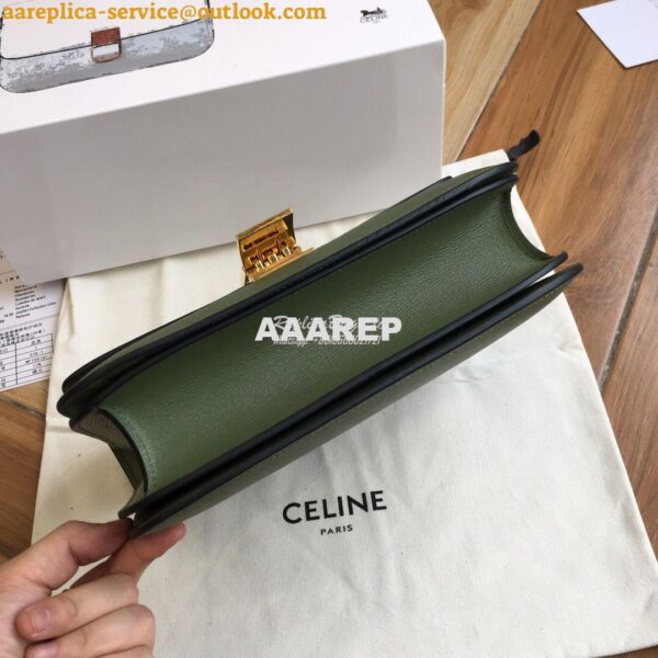 Replica Celine Classic Box Bag in Calfskin with Cork Effect Matcha 18