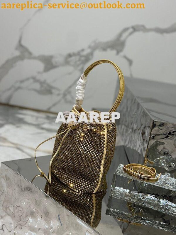 Replica Prada Satin mini-bag with crystals 1BE067 Platinum 9