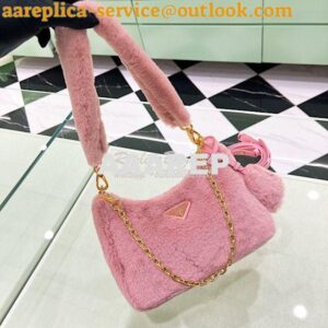 Replica Prada Shearling mini-bag 1BC204 Orchid Pink 2