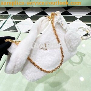 Replica Prada Shearling mini-bag 1BC204 White 2