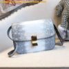 Replica Celine Classic Box Bag in Lizard Leather Silvery White 2