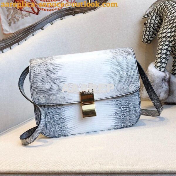 Replica Celine Classic Box Bag in Lizard Leather Ombre 3