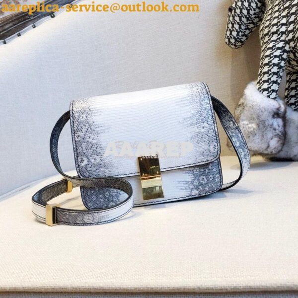 Replica Celine Classic Box Bag in Lizard Leather Ombre 12