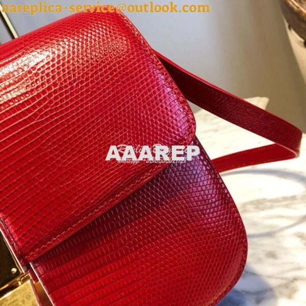 Replica Celine Classic Box Bag in Lizard Leather Red 6