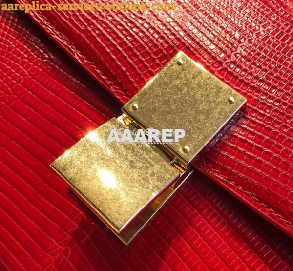 Replica Celine Classic Box Bag in Lizard Leather Red 7