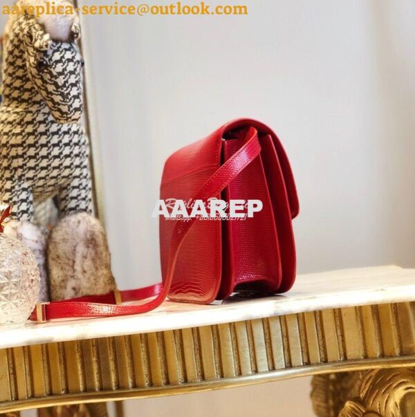 Replica Celine Classic Box Bag in Lizard Leather Red 8