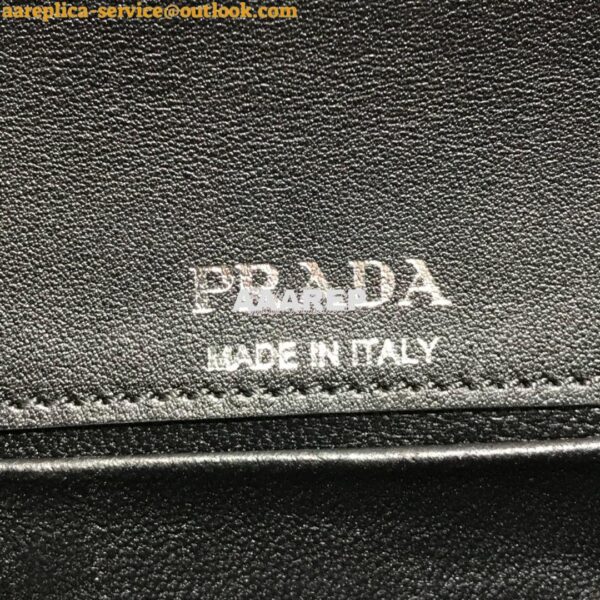 Replica Prada Sidonie leather shoulder bag 1BD168 Black 11