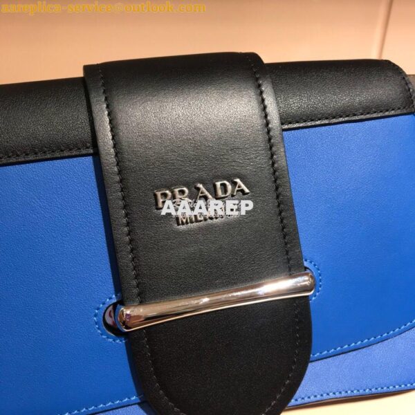 Replica Prada Sidonie leather shoulder bag 1BD168 Blue 8