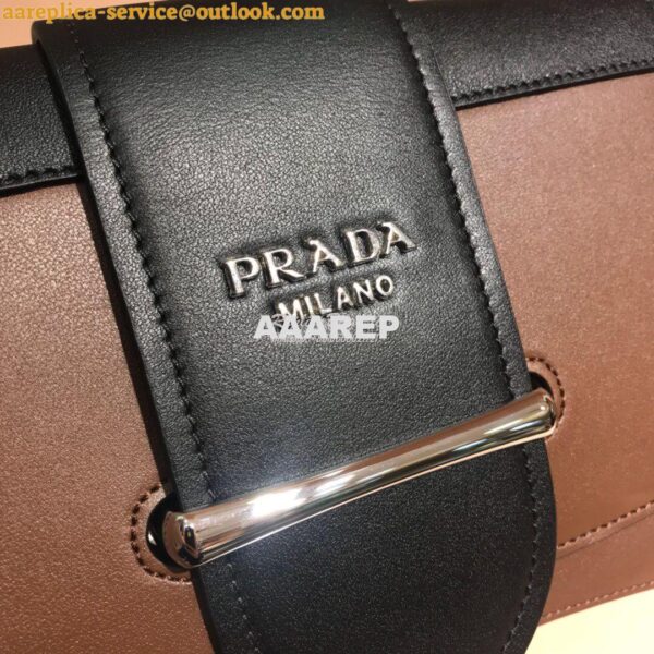 Replica Prada Sidonie leather shoulder bag 1BD168 Brown 6