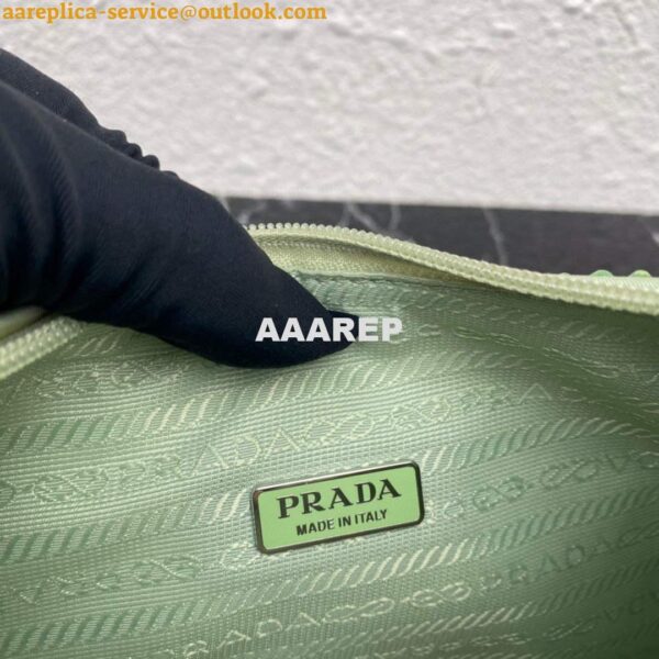 Replica Prada 1NE515 Satin mini-bag with artificial crystals Green 10