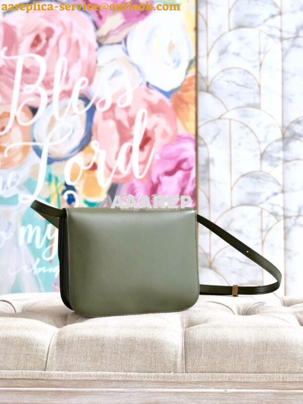 Replica Celine Classic Box Bag in Smooth Calfskin Army Green 5