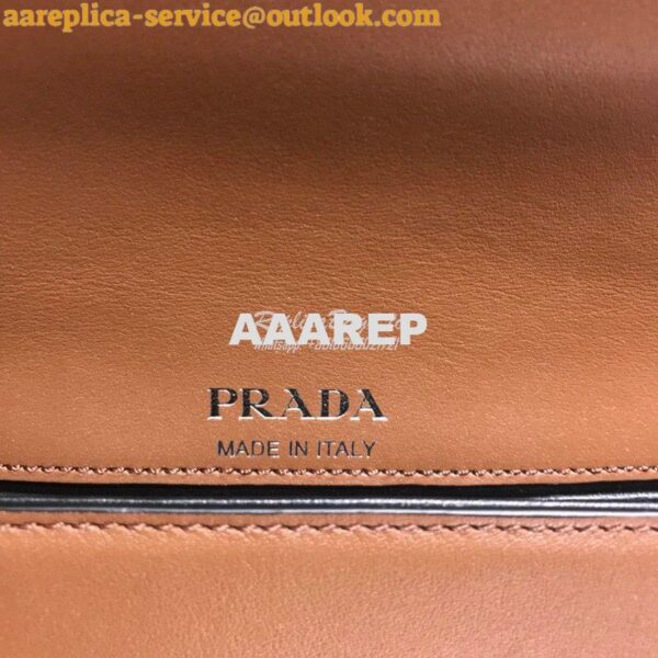 Replica Prada Sidonie leather shoulder bag 1BD168 Brown 11