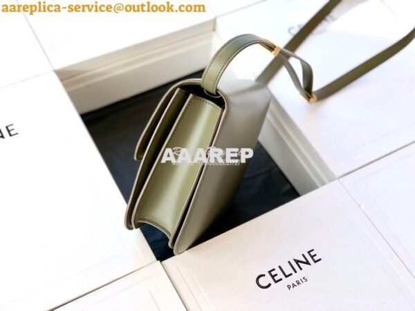 Replica Celine Classic Box Bag in Smooth Calfskin Army Green 9