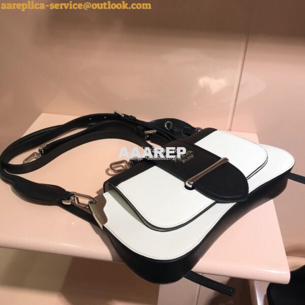 Replica Prada Sidonie leather shoulder bag 1BD168 White 7