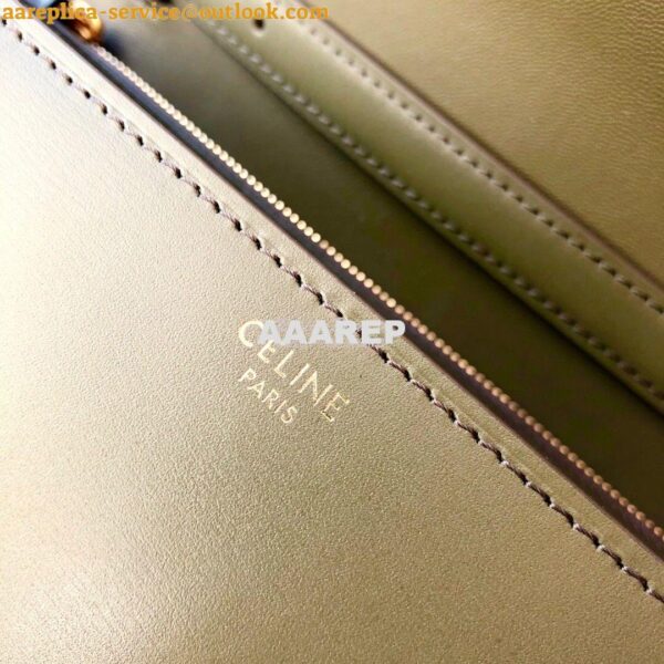 Replica Celine Classic Box Bag in Smooth Calfskin Army Green 14