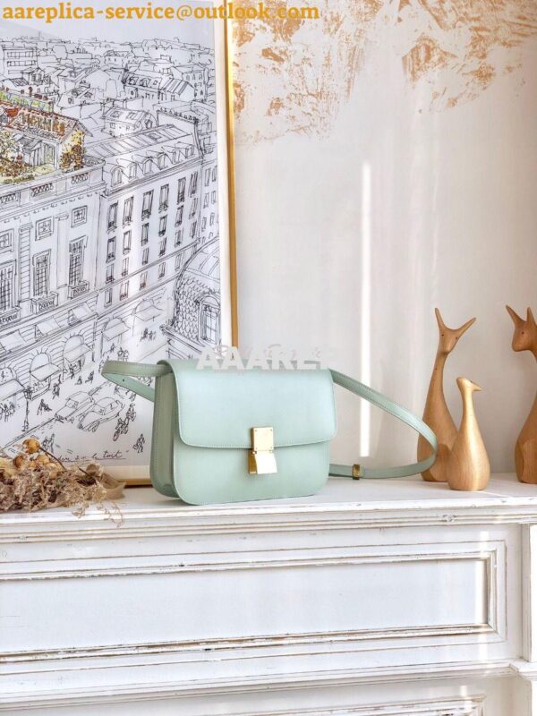 Replica Celine Classic Box Bag in Smooth Calfskin Baby Green 3