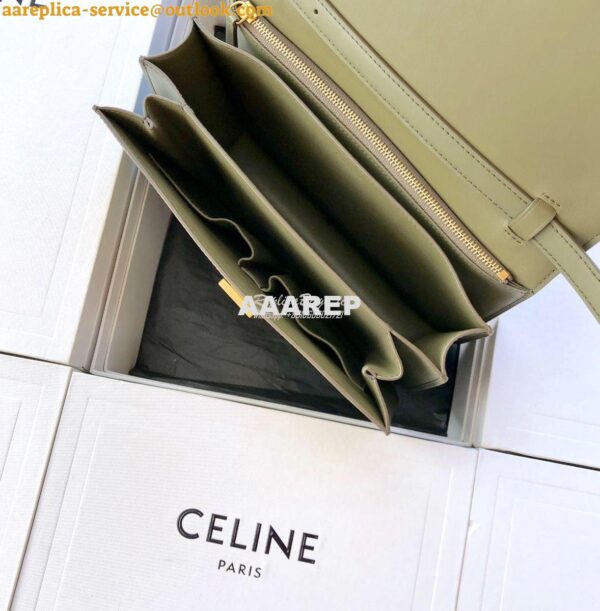 Replica Celine Classic Box Bag in Smooth Calfskin Army Green 15