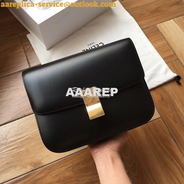 Replica Celine Classic Box Bag in Smooth Calfskin Black 4