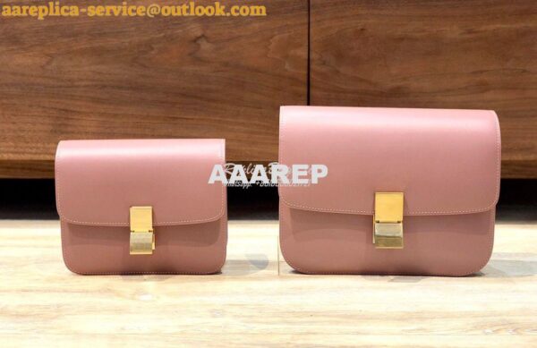 Replica Celine Classic Box Bag in Smooth Calfskin Blush 3