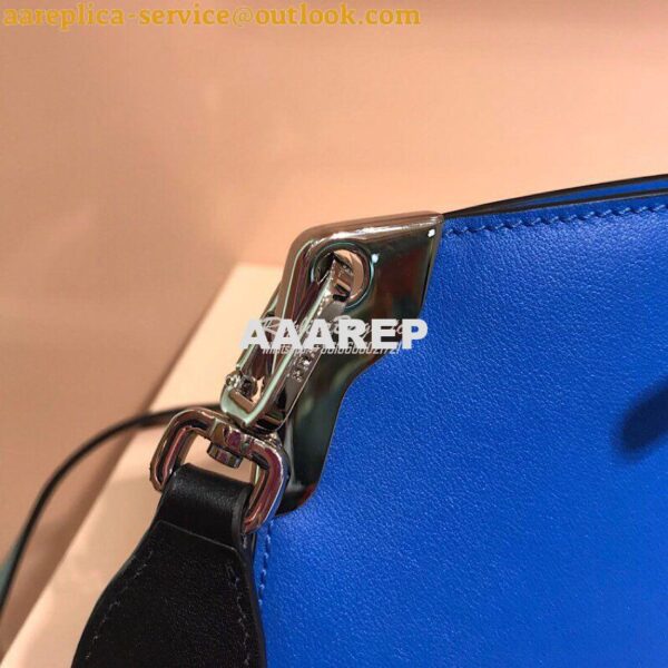 Replica Prada Sidonie Leather Shoulder Bag Blue 11