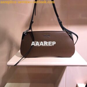 Replica Prada Sidonie Leather Shoulder Bag Brown 2