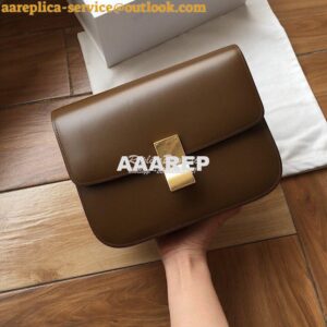 Replica Celine Classic Box Bag in Smooth Calfskin Camel 2