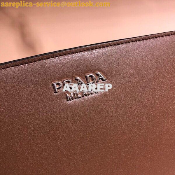 Replica Prada Sidonie Leather Shoulder Bag Brown 6