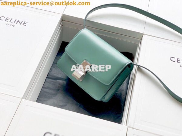 Replica Celine Classic Box Bag in Smooth Calfskin Celadon 3