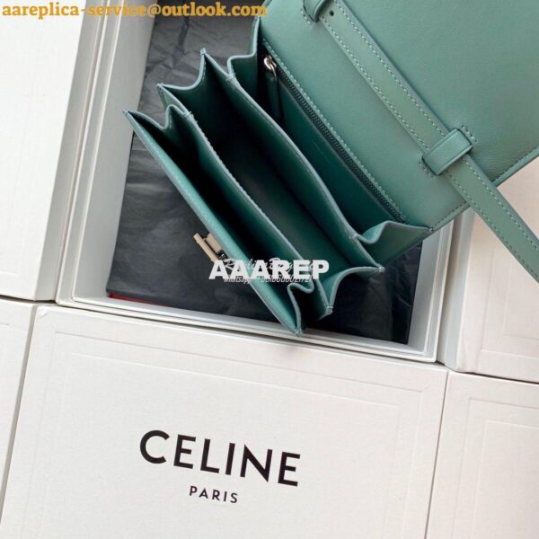 Replica Celine Classic Box Bag in Smooth Calfskin Celadon 10