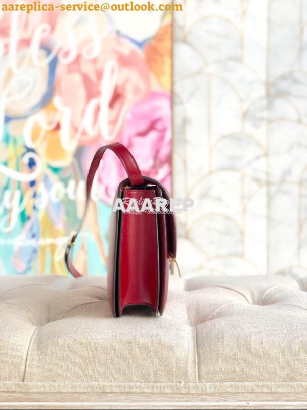 Replica Celine Classic Box Bag in Smooth Calfskin Cherry Red 4