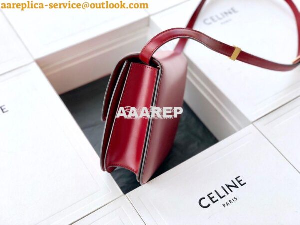 Replica Celine Classic Box Bag in Smooth Calfskin Cherry Red 6