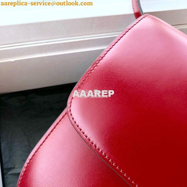 Replica Celine Classic Box Bag in Smooth Calfskin Cherry Red 8