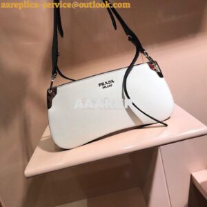 Replica Prada Sidonie Leather Shoulder Bag White