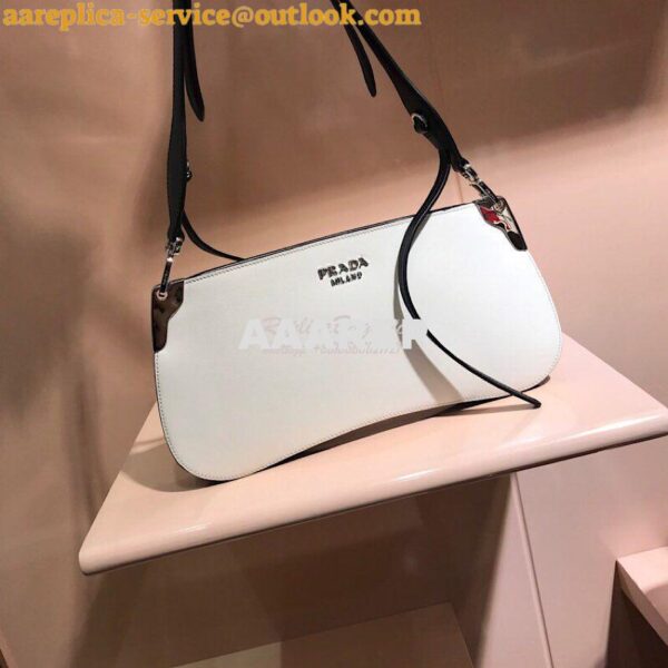 Replica Prada Sidonie Leather Shoulder Bag White 3