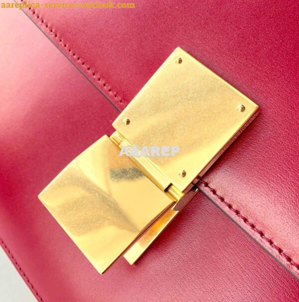 Replica Celine Classic Box Bag in Smooth Calfskin Cherry Red 9