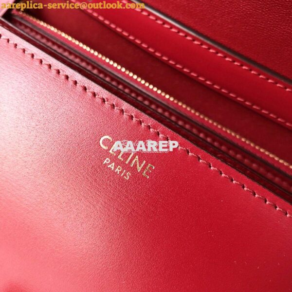 Replica Celine Classic Box Bag in Smooth Calfskin Cherry Red 11