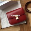 Replica Celine Classic Box Bag in Smooth Calfskin Cherry Red