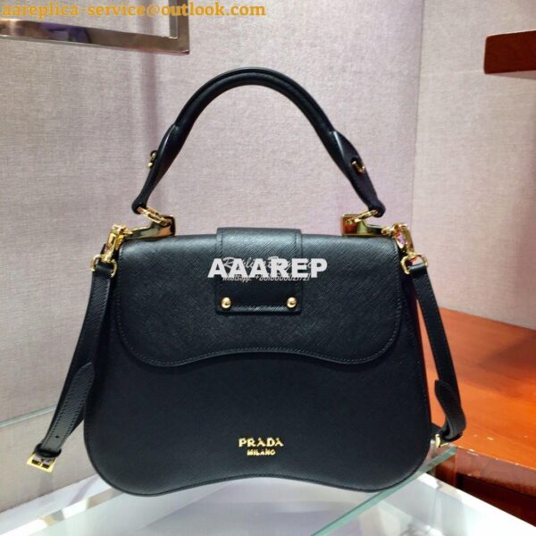 Replica Prada Sidonie Medium Bag 1BN005 Black 6