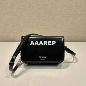 Replica Prada 2VD061 Black Brushed Leather Mini-bag With Shoulder Strap Black