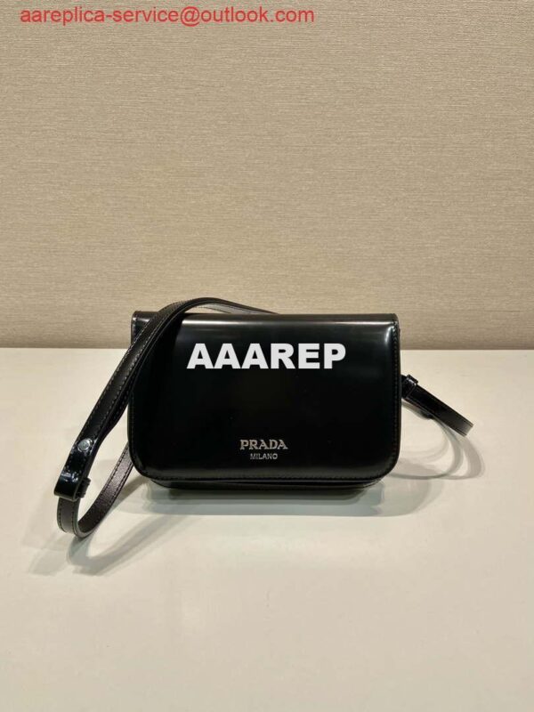 Replica Prada 2VD061 Black Brushed Leather Mini-bag With Shoulder Strap Black 3