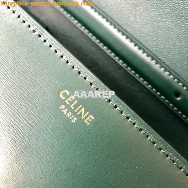 Replica Celine Classic Box Bag in Smooth Calfskin Dark Green 12