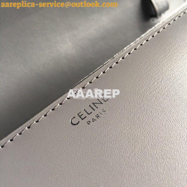 Replica Celine Classic Box Bag in Smooth Calfskin Grey 7