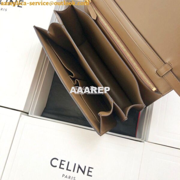 Replica Celine Classic Box Bag in Smooth Calfskin Khaki 12