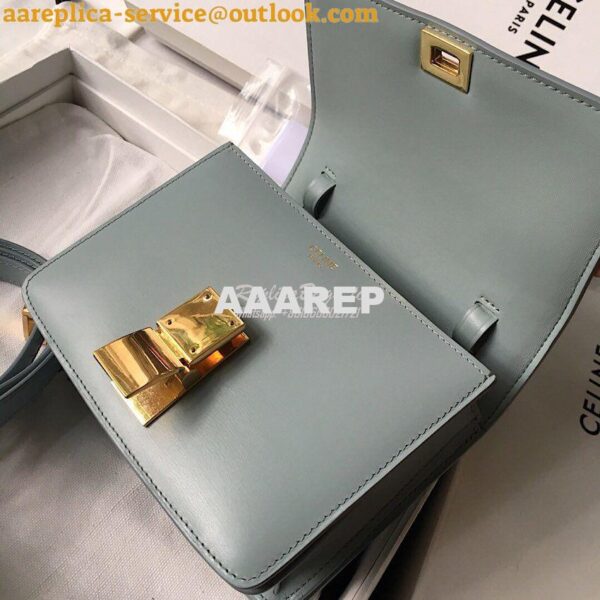 Replica Celine Classic Box Bag in Smooth Calfskin Light Blue 8